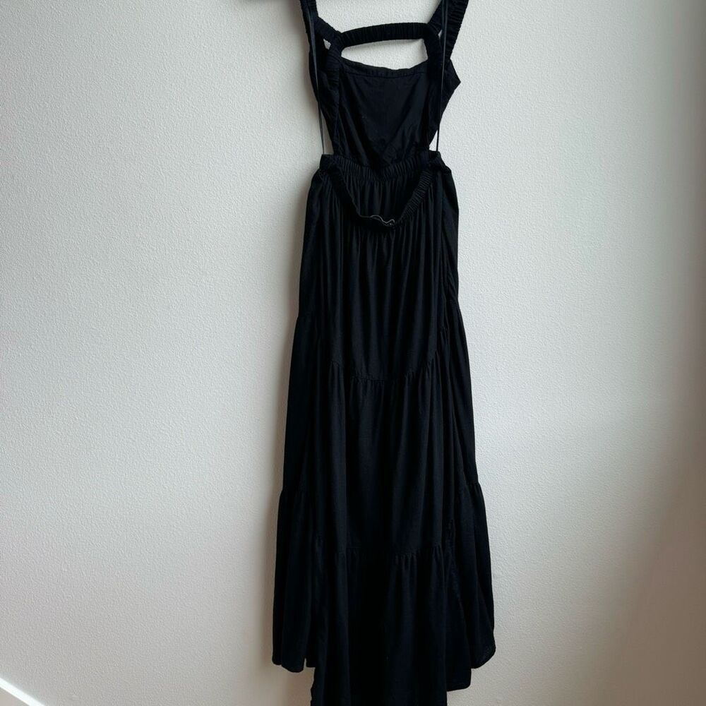 Abercrombie & Fitch Linen Blend Cut Open Open Black Maxi Vacation Dress Size XS - Picture 7 of 8